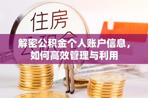 武义县解密公积金个人账户信息，如何高效管理与利用